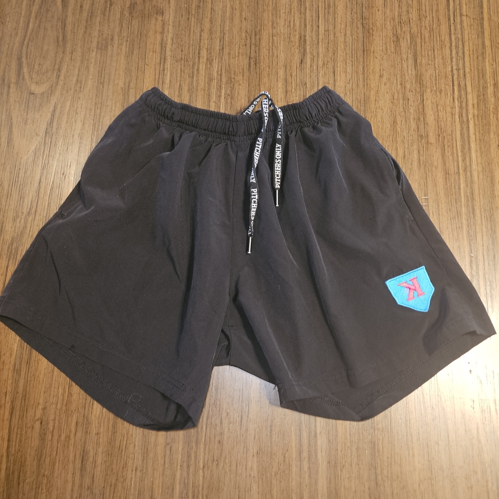Men's Pitchers Only Black Athletic Shorts with Logo Sz Small